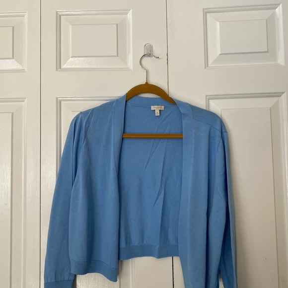 Talbots size XL light pink or , blue Shawl sweater - Picture 2 of 4